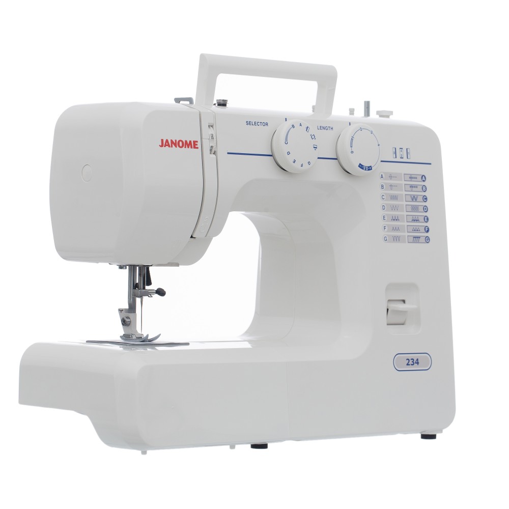 Masina de cusut electromecanica JANOME 234, 12 Programe, 860 Imp/Min, 60W, Alb