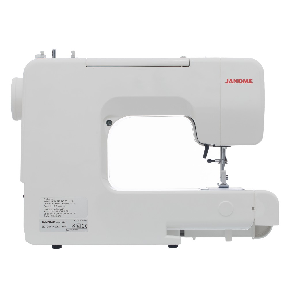 Masina de cusut electromecanica JANOME 234, 12 Programe, 860 Imp/Min, 60W, Alb
