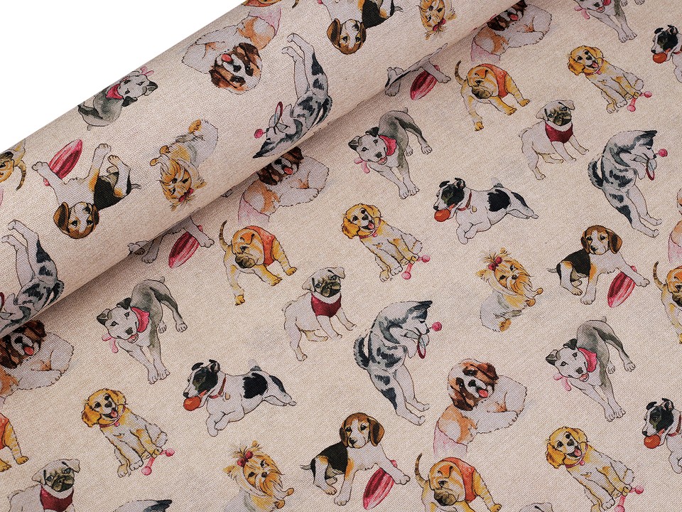 Material decorativ cu motiv pisicute si catelusi
