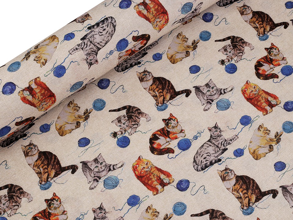 Material decorativ cu motiv pisicute si catelusi