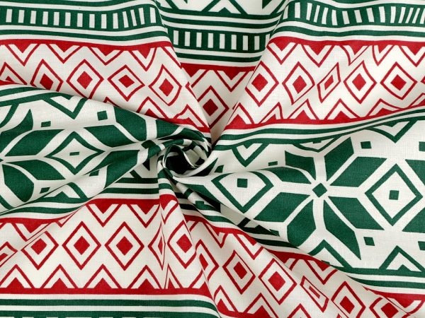 Material bumbac cu motive de Craciun