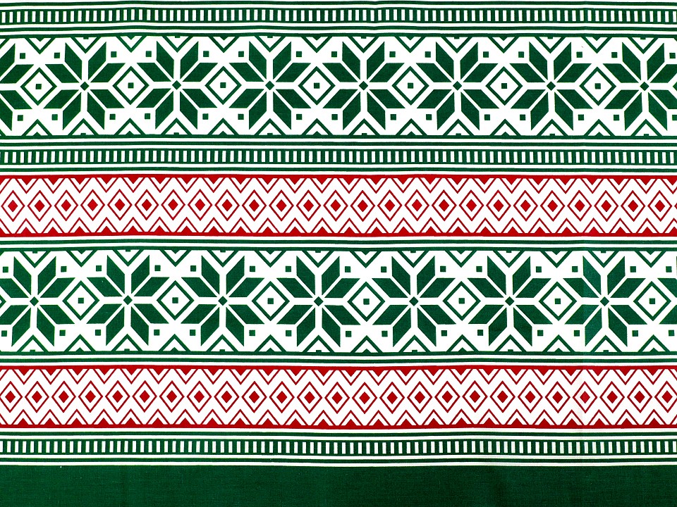 Material bumbac cu motive de Craciun
