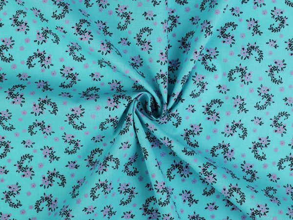Tesatura de bumbac imprimat cu motiv floral