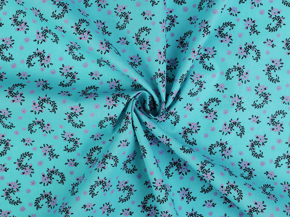 Tesatura de bumbac imprimat cu motiv floral