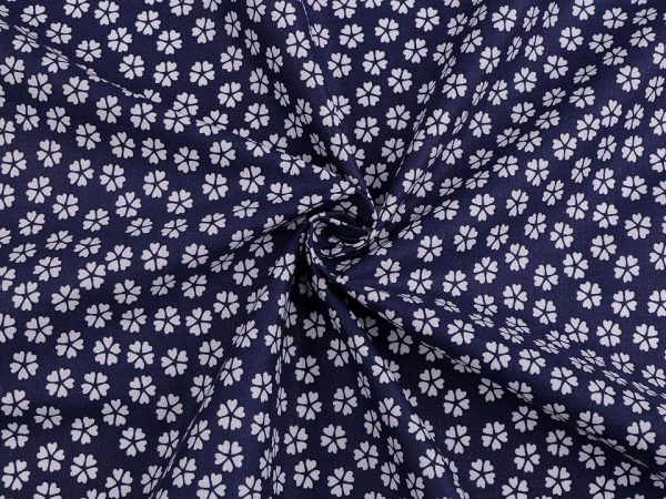 Material de bumbac imprimat cu flori