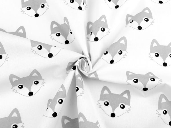 Material de bumbac imprimat cu vulpi