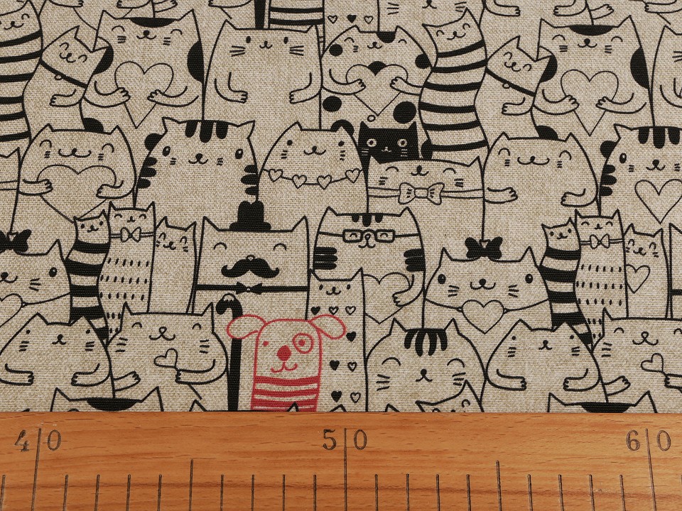 Material decorativ cu motiv pisiute