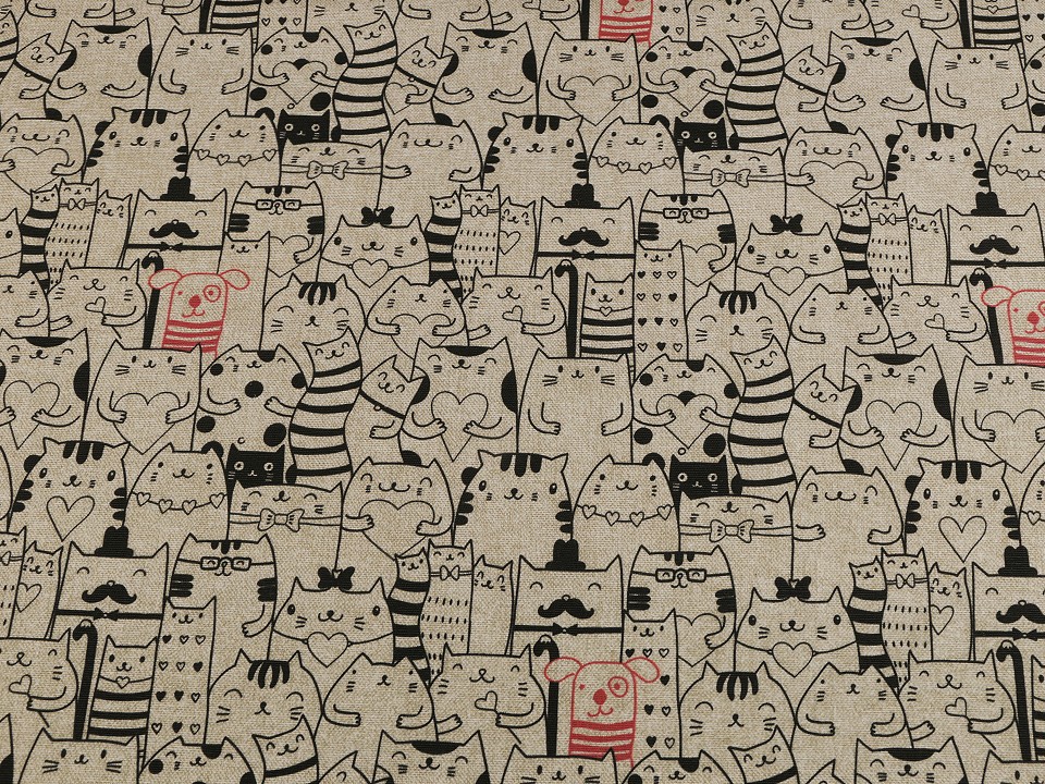 Material decorativ cu motiv pisiute