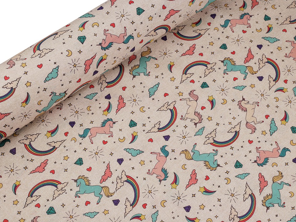 Material decorativ cu motiv unicorn