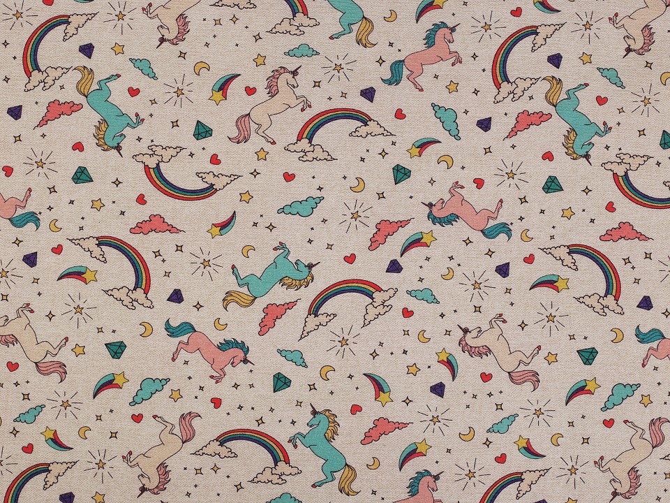 Material decorativ cu motiv unicorn