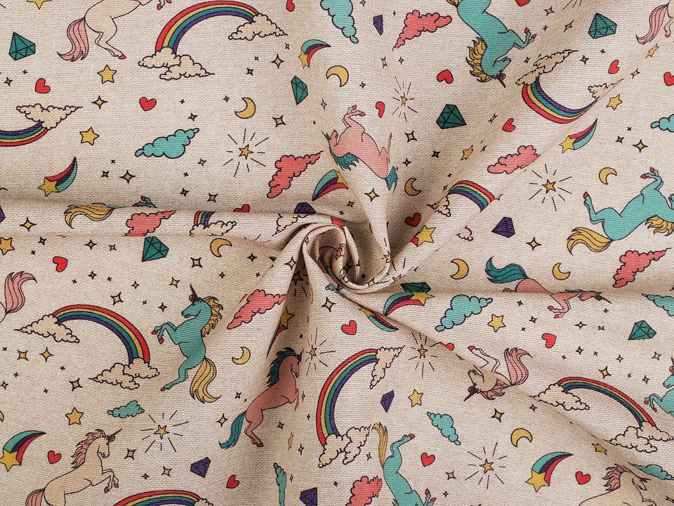Material decorativ cu motiv unicorn