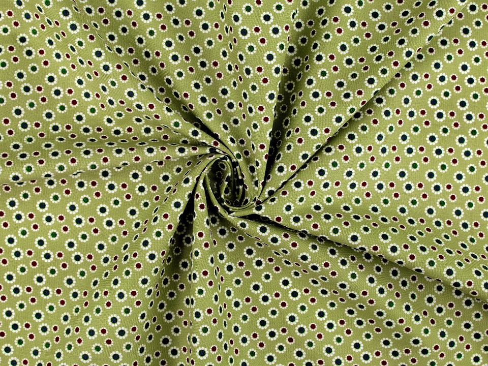 Material decorativ de bumbac cu motiv floral