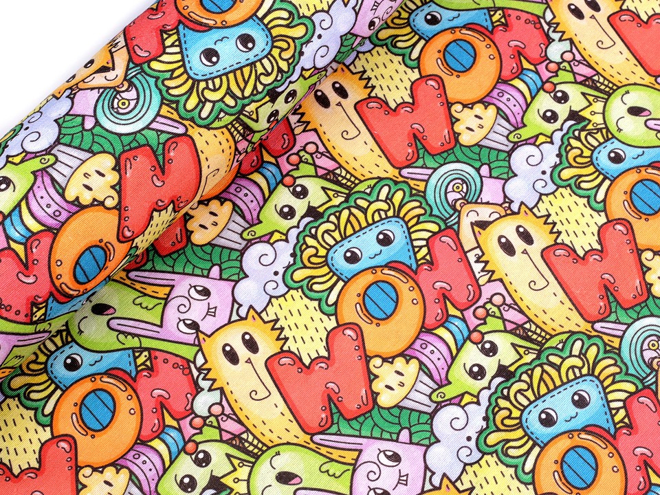 Material decorativ Loneta Doodle