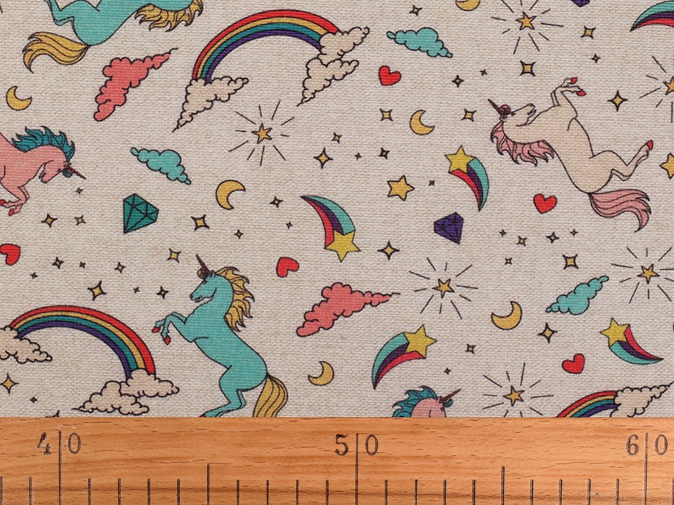 Material decorativ cu motiv unicorn