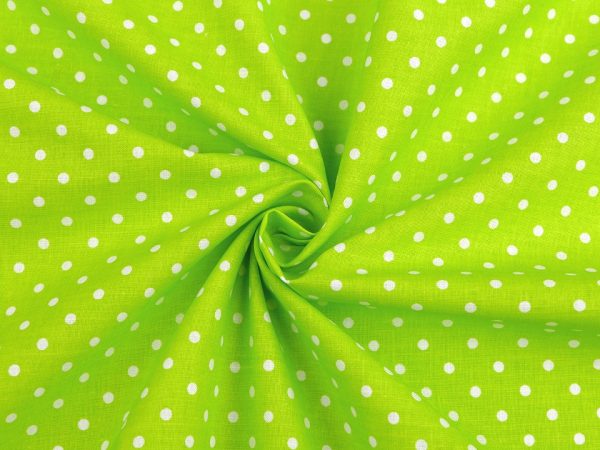 Material din bumbac imprimat cu buline