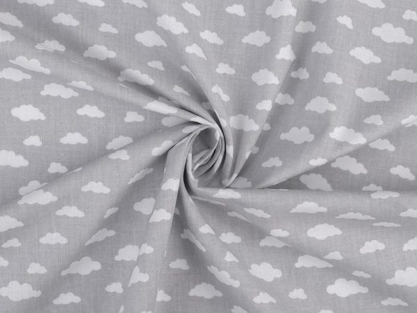 Material din bumbac imprimat cu nori