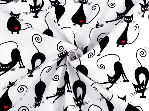 Material din bumbac imprimat cu pisicute