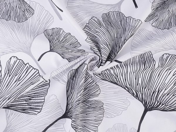 Material din bumbac imprimat cu plante