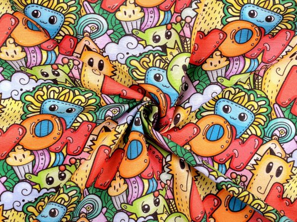 Material decorativ Loneta Doodle