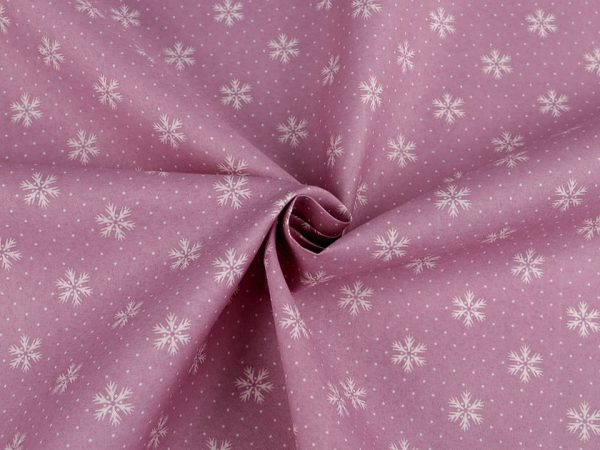 Material textil decorativ cu fulgi de zapada