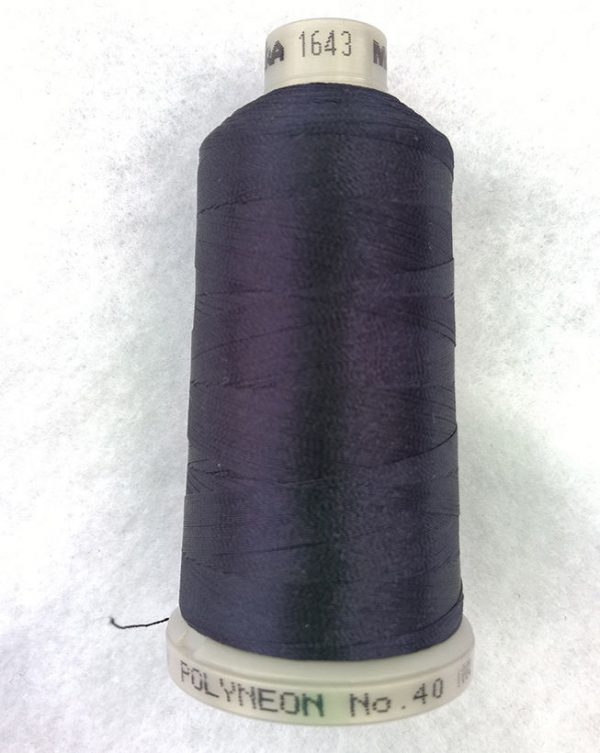 Ata de brodat polyneon Navy, finetea 40, con 1000 metri