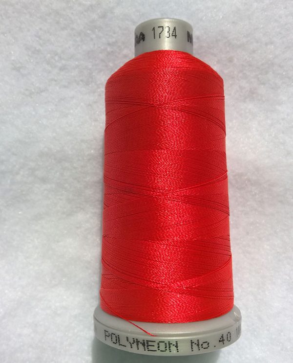 Ata de brodat polyneon Electric Red, finetea 40, con 1000 metri