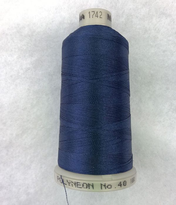 Ata de brodat polyneon Blue Ink, finetea 40, con 1000 metri