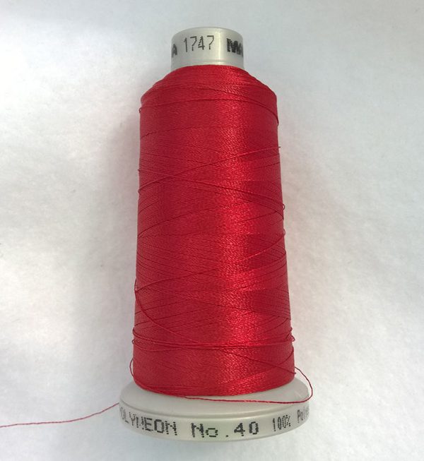 Ata de brodat polyneon Candy Apple Red, finetea 40, con 1000 metri