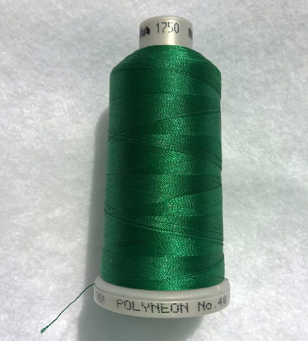 Ata de brodat polyneon Christmas Green, finetea 40, con 1000 metri