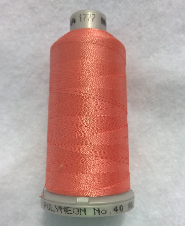 Ata de brodat polyneon Bright Peach, finetea 40, con 1000 metri