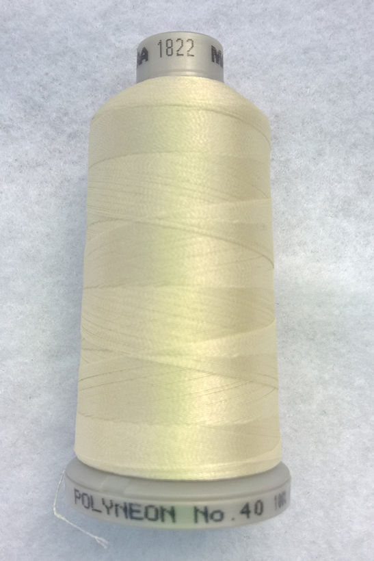 Ata de brodat polyneon Coconut Cream, finetea 40, con 1000 metri