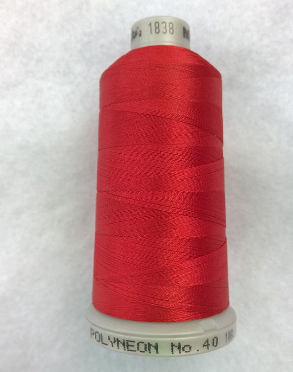 Ata de brodat polyneon Brick Red, finetea 40, con 1000 metri