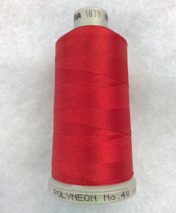 Ata de brodat polyneon Christmas Red, finetea 40, con 1000 metri