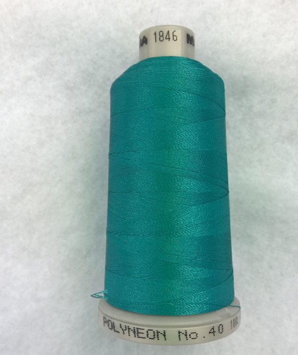 Ata de brodat polyneon Dark Teal, finetea 40, con 1000 metri