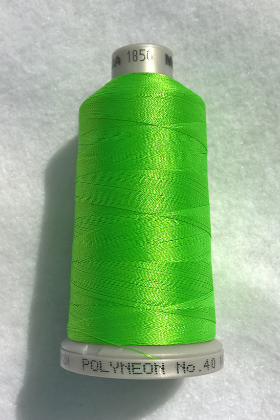 Ata de brodat polyneon Neon Lime, finetea 40, con 1000 metri