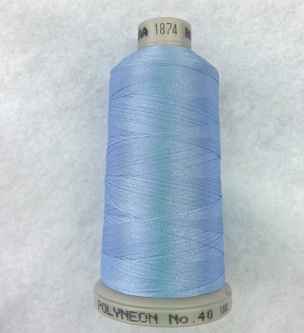 Ata de brodat polyneon Baby Blue, finetea 40, con 1000 metri