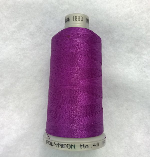 Ata de brodat polyneon Deep Lilac, finetea 40, con 1000 metri