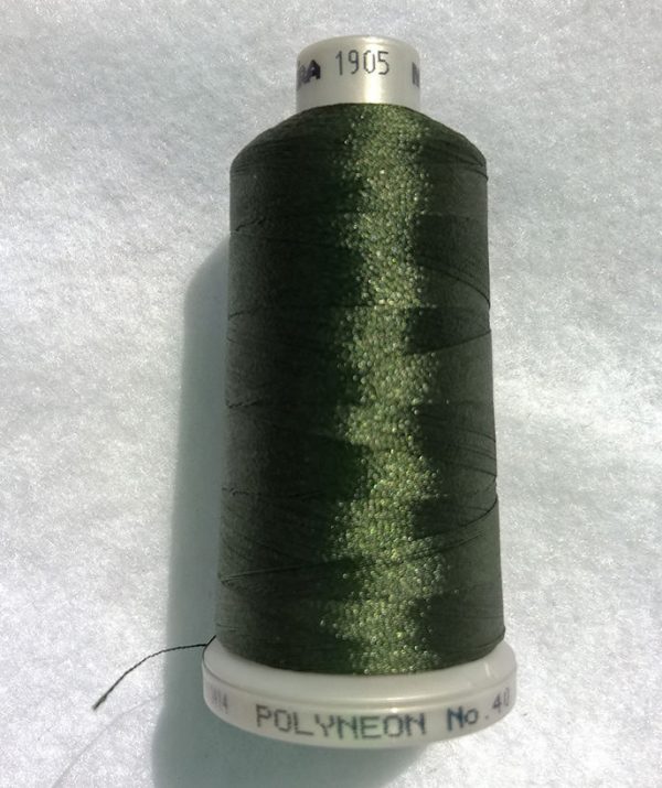 Ata de brodat polyneon Moss Green, finetea 40, con 1000 metri