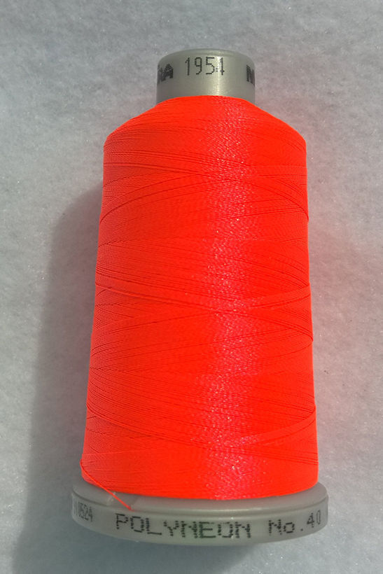 Ata de brodat polyneon Fluorescent Red/Pink, finetea 40, con 1000 metri