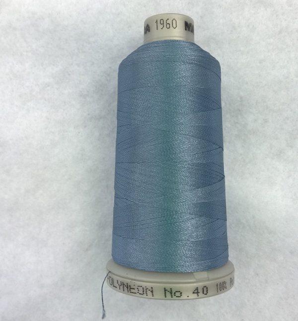 Ata de brodat polyneon Dusty Blue, finetea 40, con 1000 metri