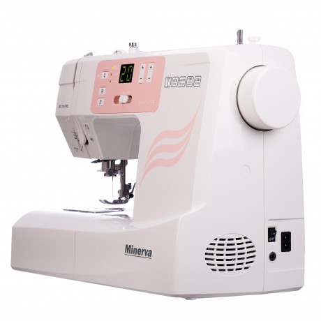 Masina De Cusut Digitala Minerva MC110PRO, 100 Programe, 800 Imp/Min, 70W, Alb/Roz