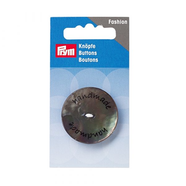 Nasture cu doua gauri, sidef, handmade, antracit, 34 mm
