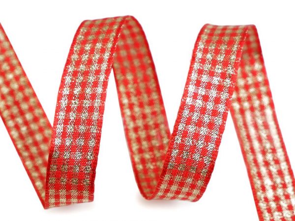 Panglică cu fir lame și întăritură de sârmă pe margini, lățime 15 mm ST430444