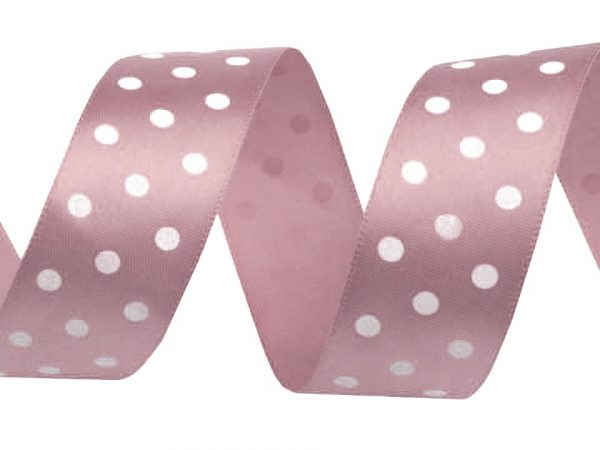 Panglică satin cu buline, lățime 25 mm ST420952