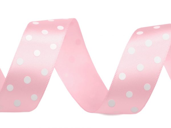 Panglică satin cu buline, lățime 23 mm ST430566