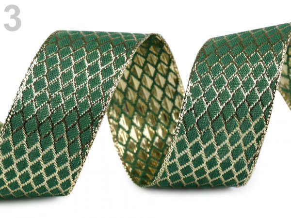 Panglică cu lurex și întăritură de sârmă pe margini, lățime 40 mm ST430303