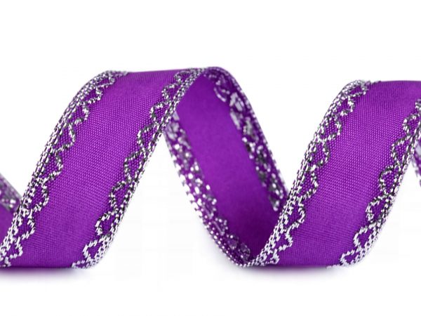 Panglică decorativă cu lurex, lățime 25 mm ST430293