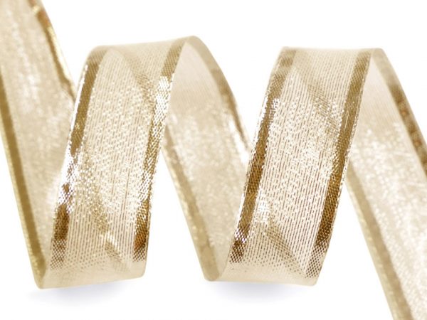 Panglică cu fir lame și întăritură de sârmă pe margini, lățime 25 mm ST430446