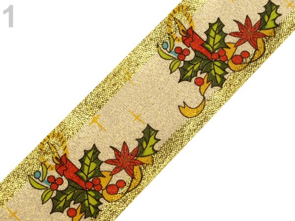 Panglică decorativă cu lurex, lățime 40 mm ST430274