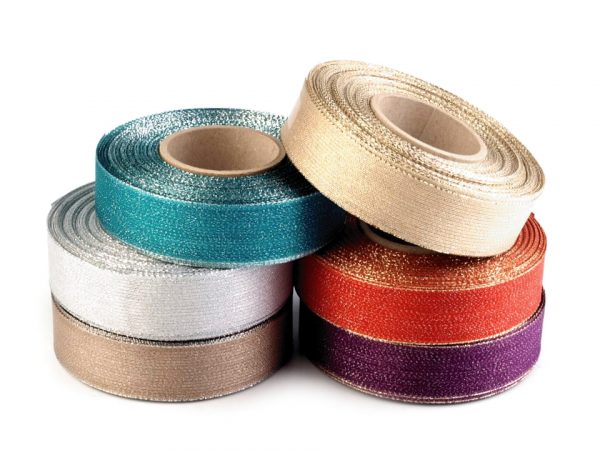 Panglică decorativă cu lurex, lățime 25 mm ST430326